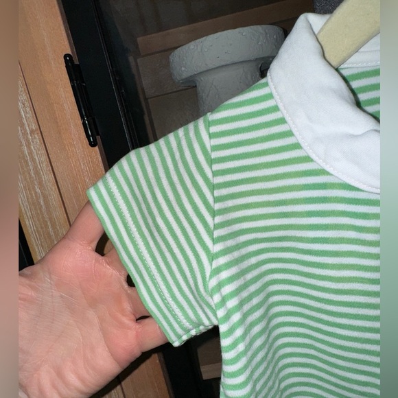 Little English Polo Romper shortall peterpan collar striped baby boy preppy tbbc - Picture 8 of 8